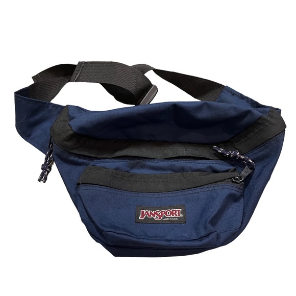 Jansport Bags Vintage Jansport Waist Bag Navy Blue Zip Double